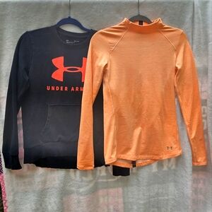 Under Armour Womens Black and Orange Tops